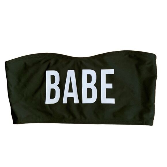 David's Bridal Women's Swim BABE Strapless Bikini Top in Green - Size Large - Picture 3 of 6